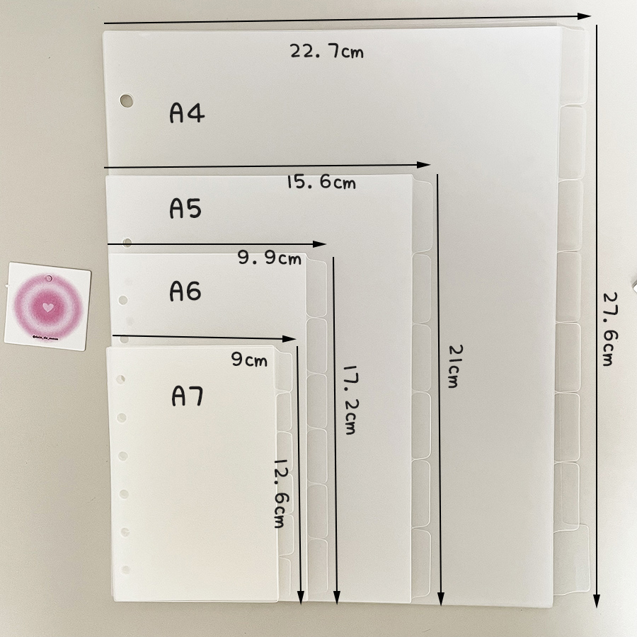 Binder A4 Lever - A4/A5/A6/A7 صفحات فاصل الحلقة 6/8 أوراق