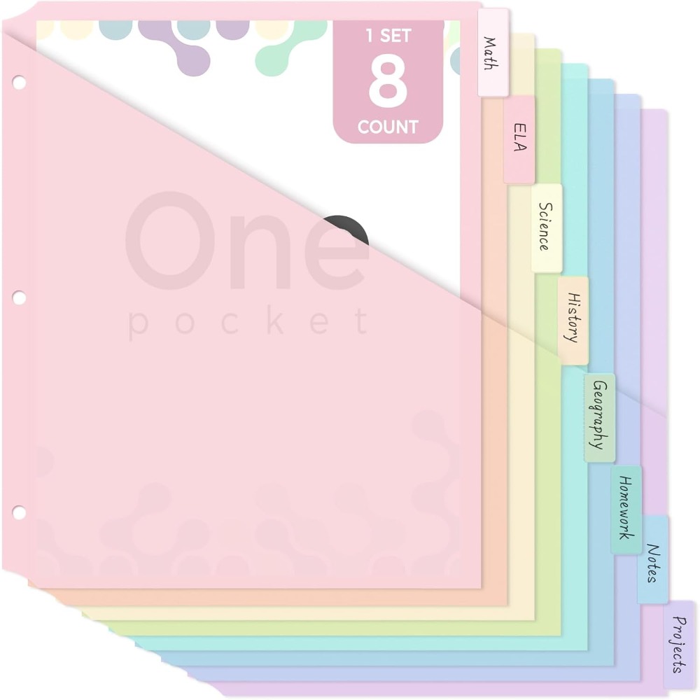 8 قطع فواصل ملفات بلاستيكية بح - مراجعة Tab Divider A4 وسعره