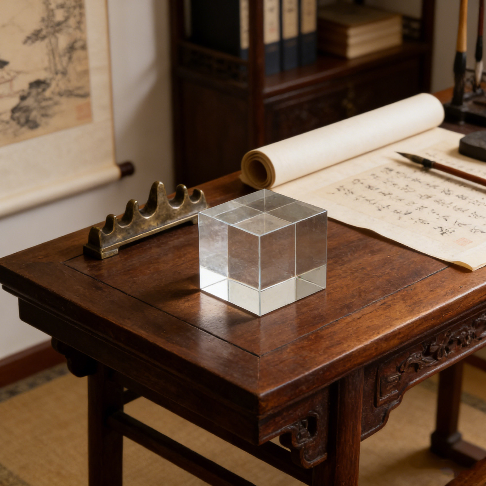 مكعب زجاجي مصقول شفاف وثقيل من - مراجعة Paper Weight Crystal وسعره
